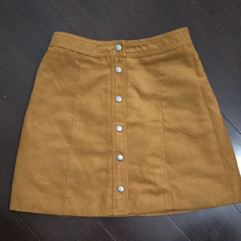 H&M Tan Button-Down Mini Skirt